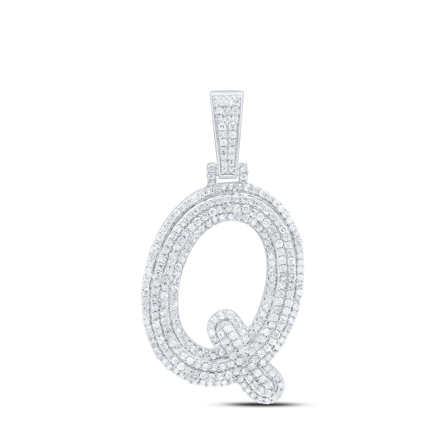 Sterling Silver Natural Diamond Gift Initial Pendant