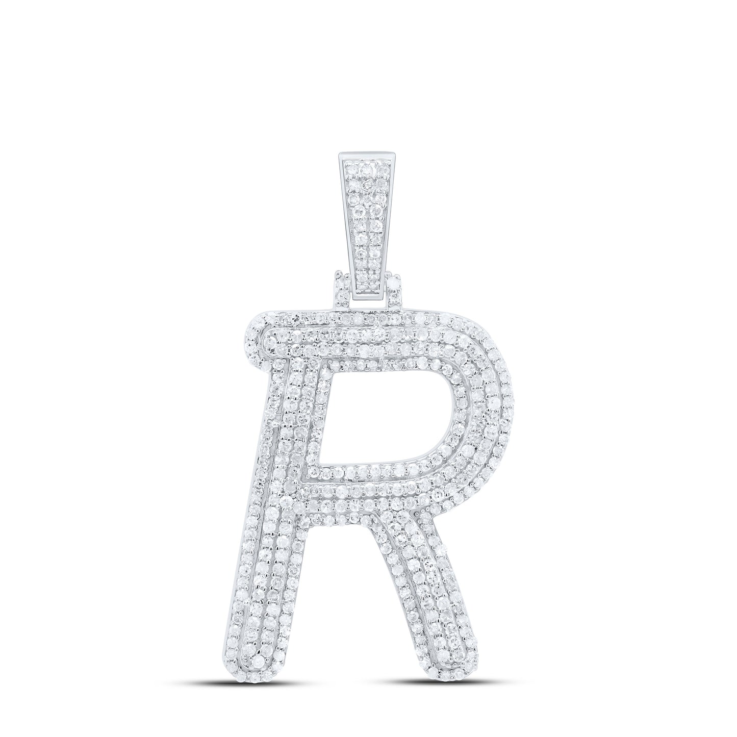 Sterling Silver Natural Diamond Gift Initial Pendant