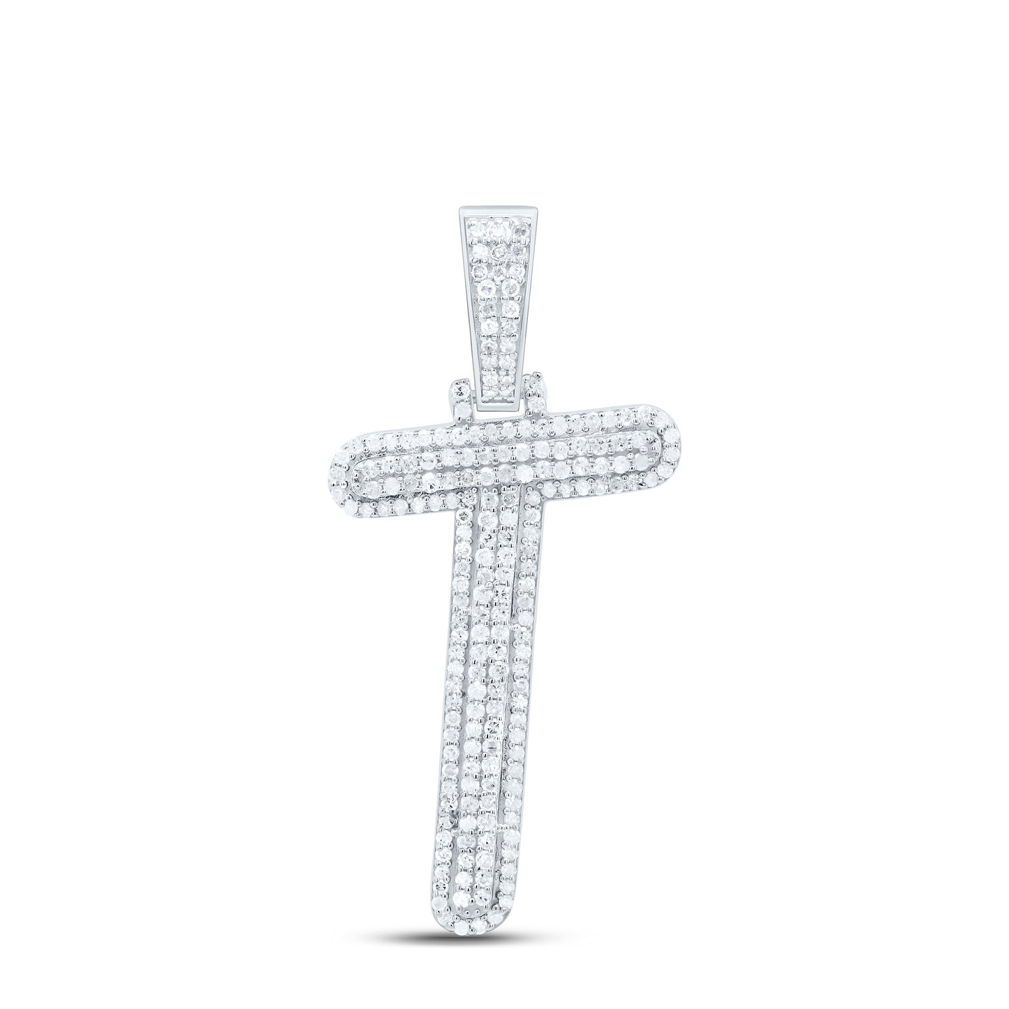 Sterling Silver Natural Diamond Gift Initial Pendant