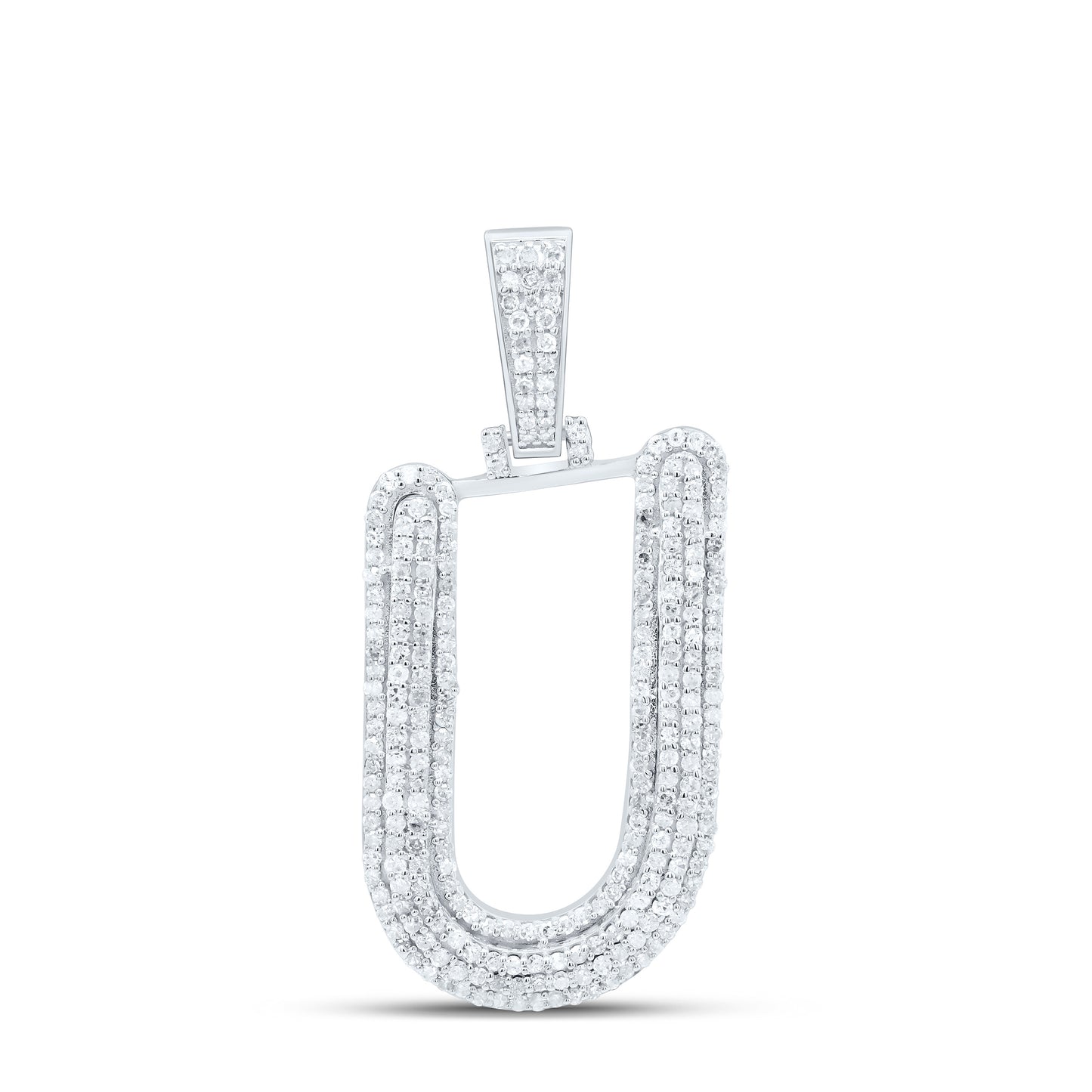Sterling Silver Natural Diamond Gift Initial Pendant