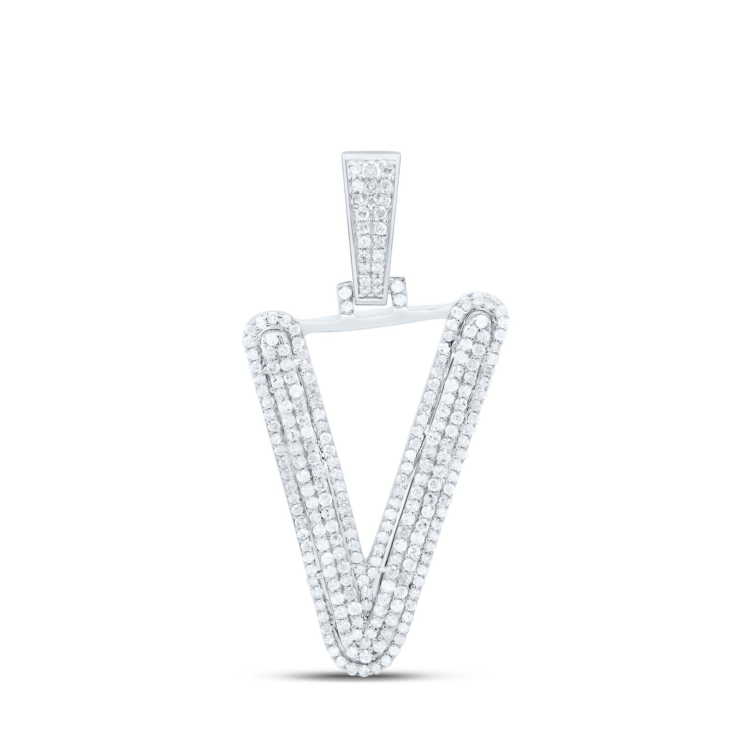 Sterling Silver Natural Diamond Gift Initial Pendant