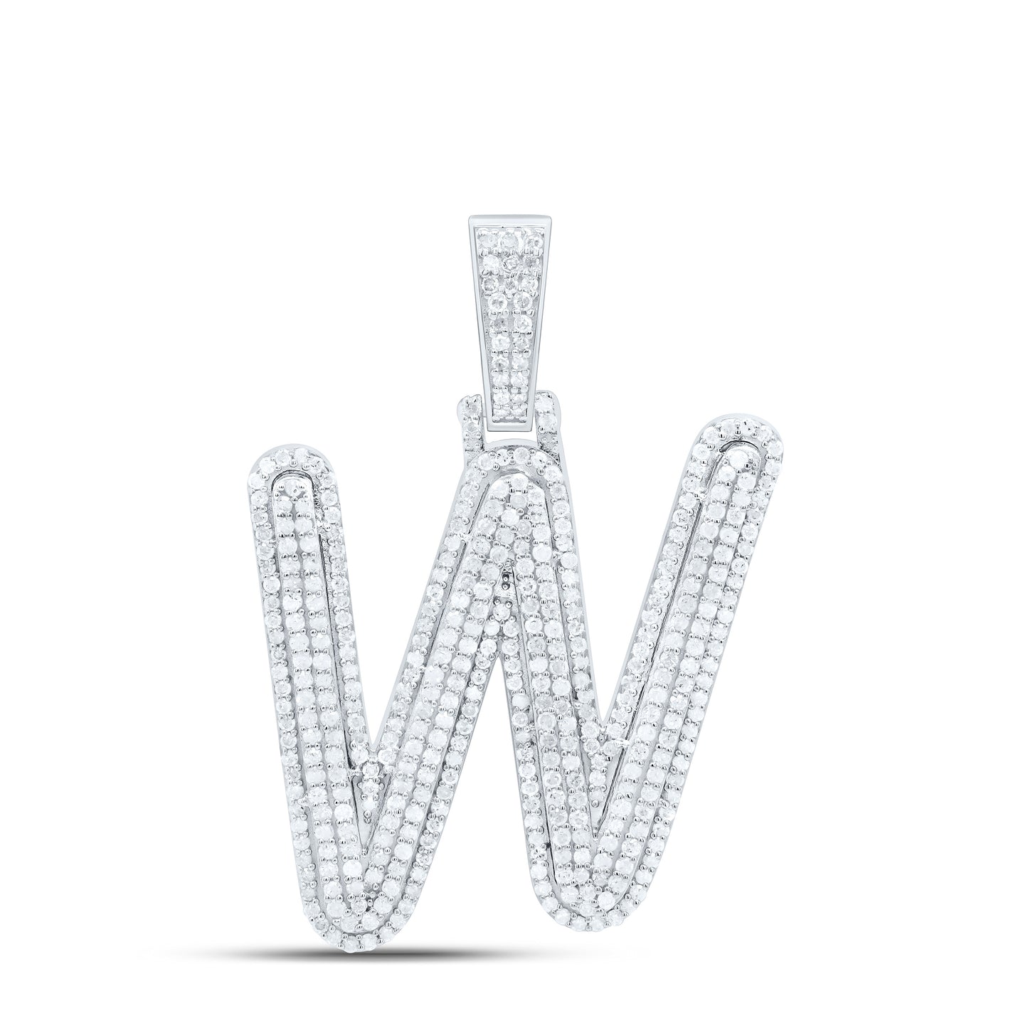 Sterling Silver Natural Diamond Gift Initial Pendant