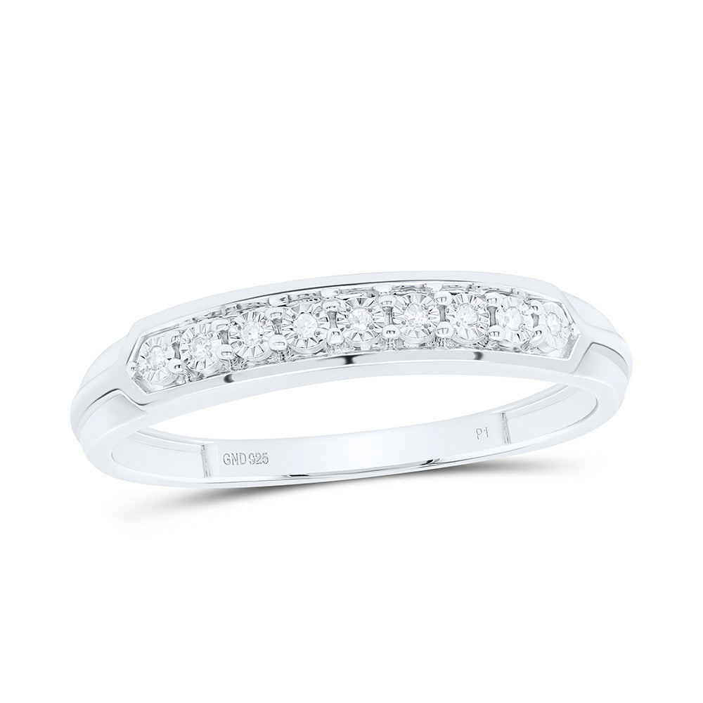 Sterling Silver 1/20Cttw Natural Diamond Gift Fanuk Mens Band