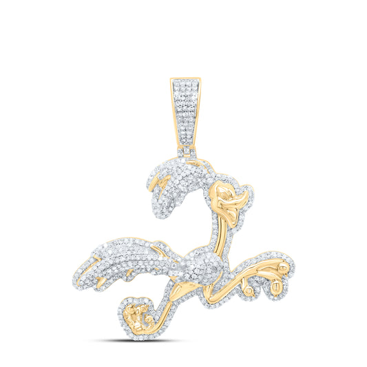 10K Yellow Gold 1 1/3Cttw Natural Diamond Fashion Mens Charm