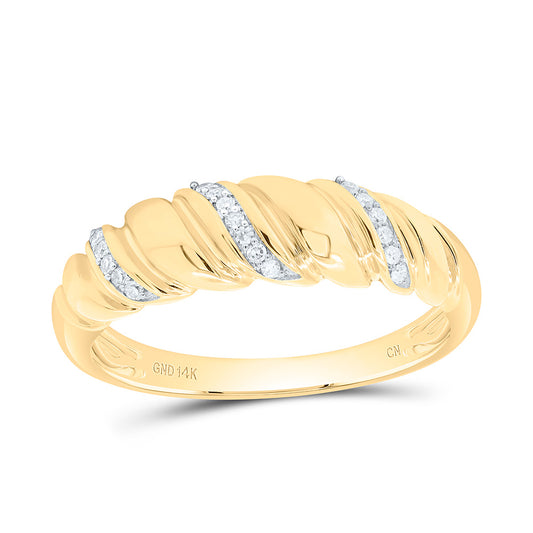 14K Yellow Gold 1/12Cttw Natural Diamond Fashion Croissant Ring