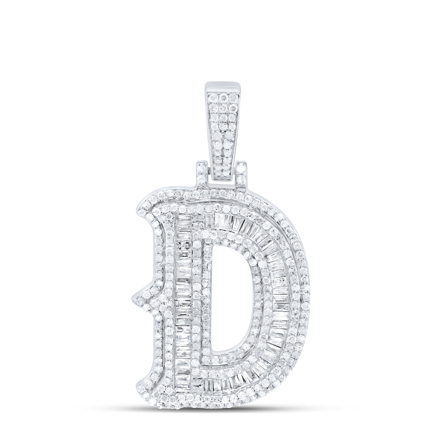 Sterling Silver Natural Diamond Gift (25Mm) Initial Pendant