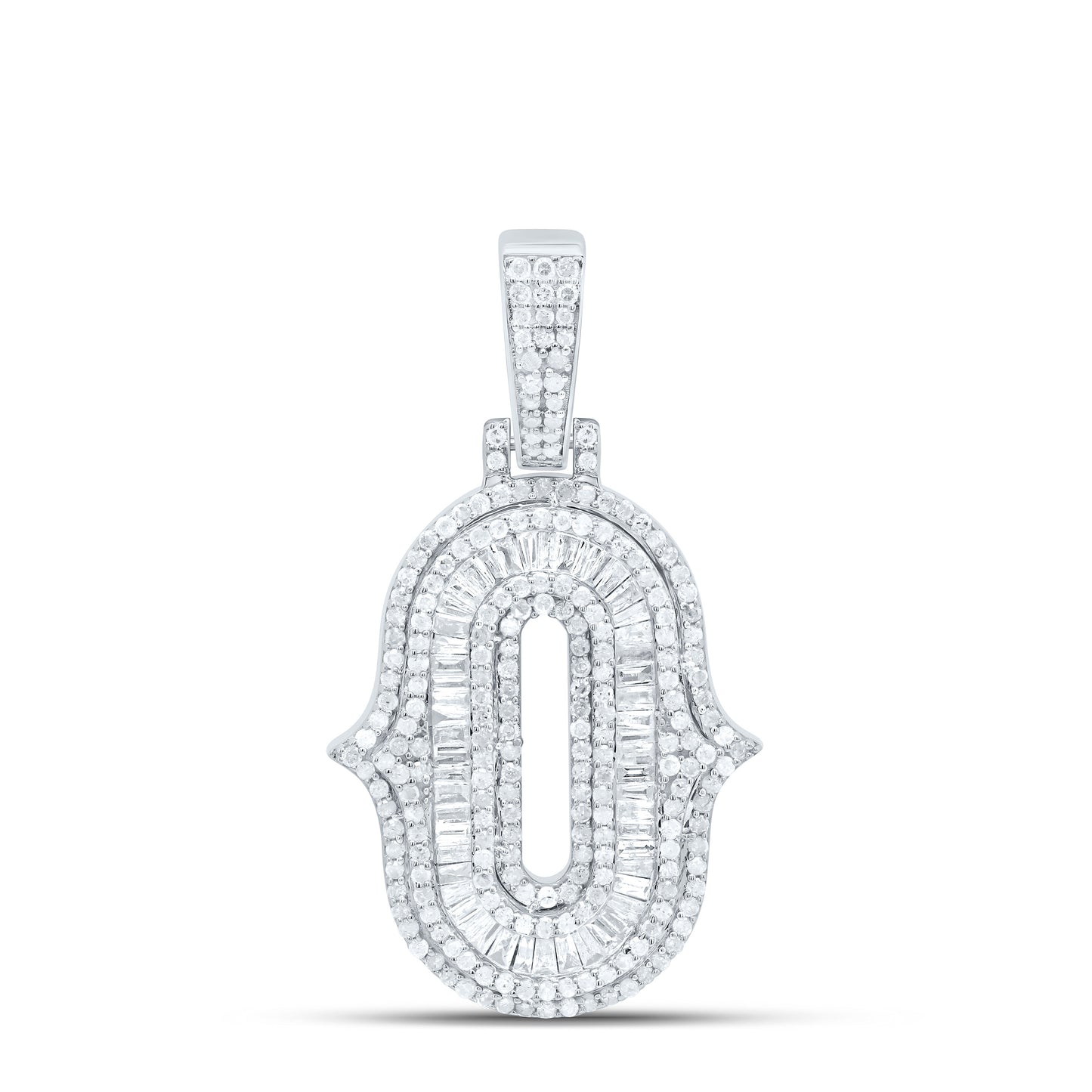 Sterling Silver Natural Diamond Gift (25Mm) Initial Pendant