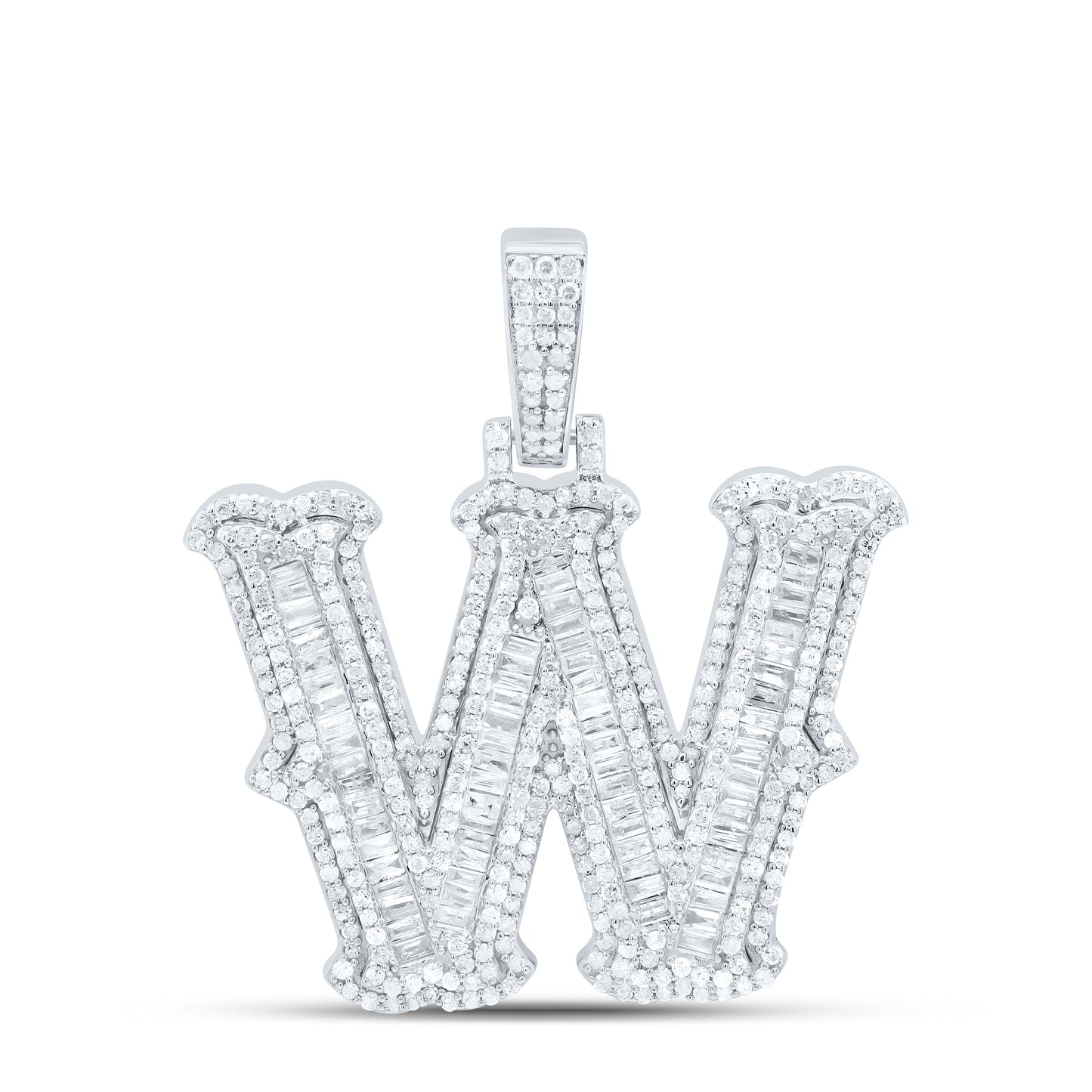 Sterling Silver Natural Diamond Gift (25Mm) Initial Pendant