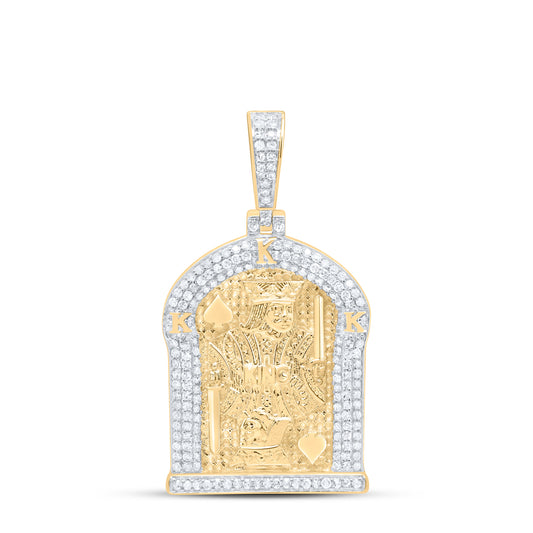 10K Yellow Gold 5/8Cttw Natural Diamond "King" Mens Charm