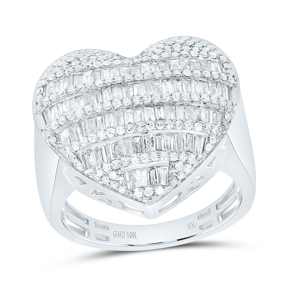 10K Or 14K Yellow Or White Gold 1Cttw Natural Diamond Fashion Heart Ring