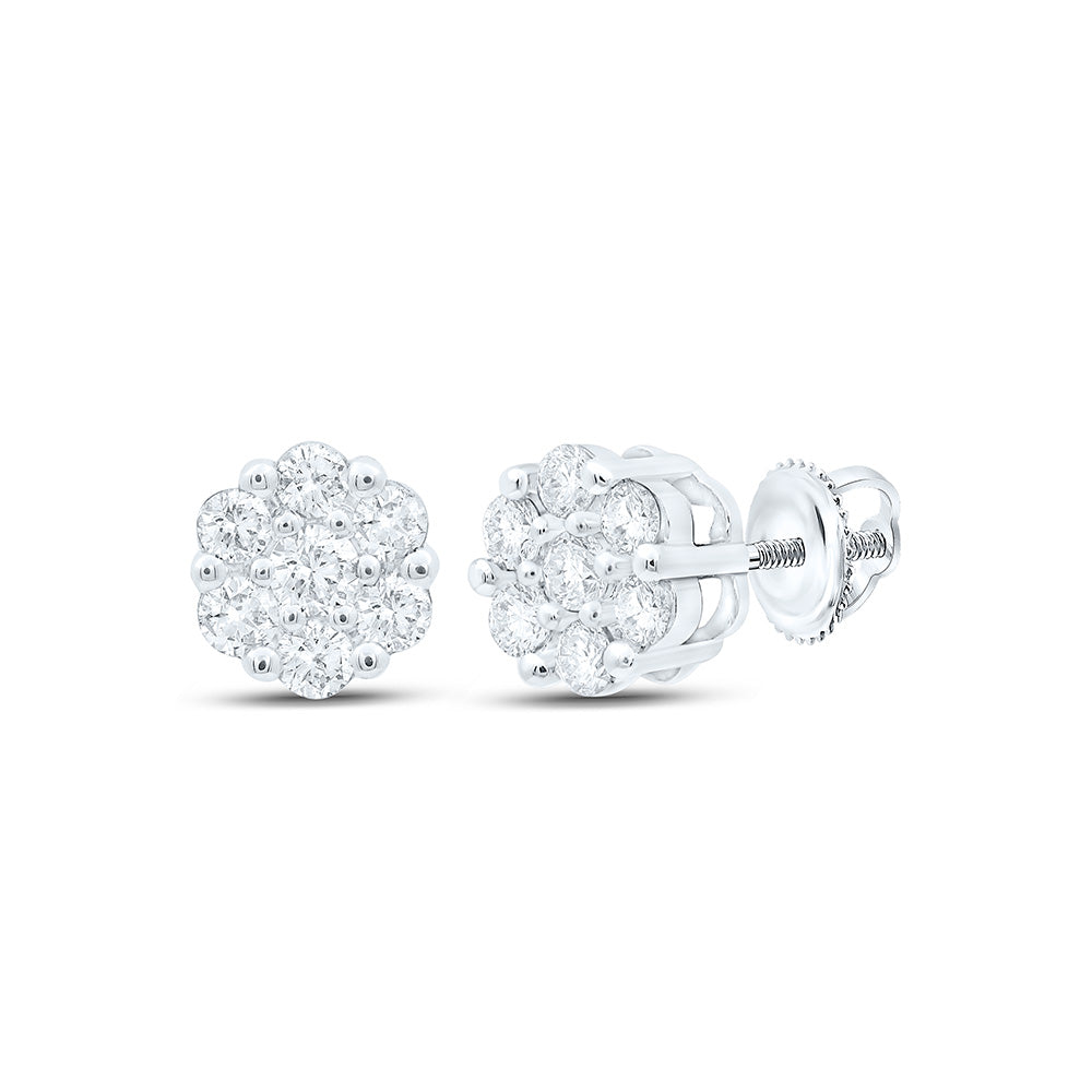 10K Yellow Or White Gold 1/5Cttw Natural Diamond Gift Flower Earring