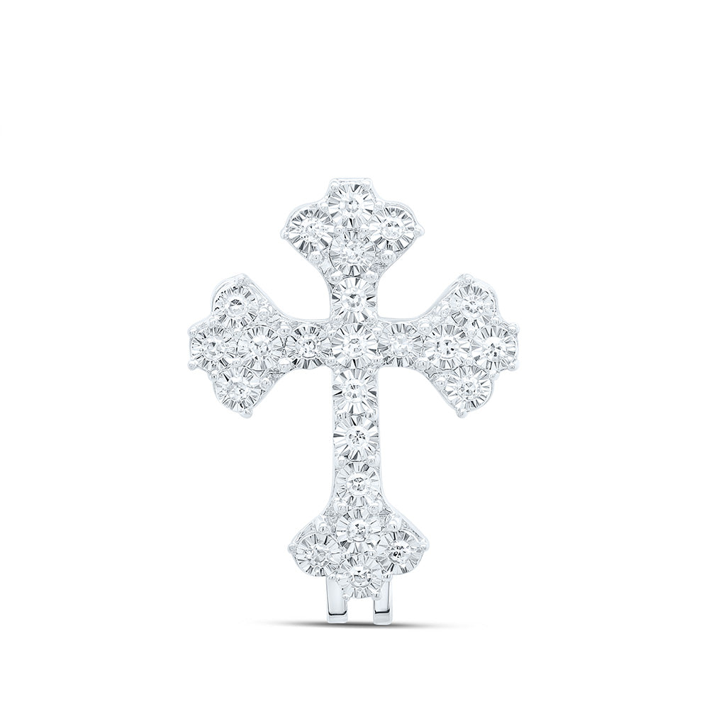 10K Yellow Or White Gold 1/8Cttw Natural Diamond Cross Bail