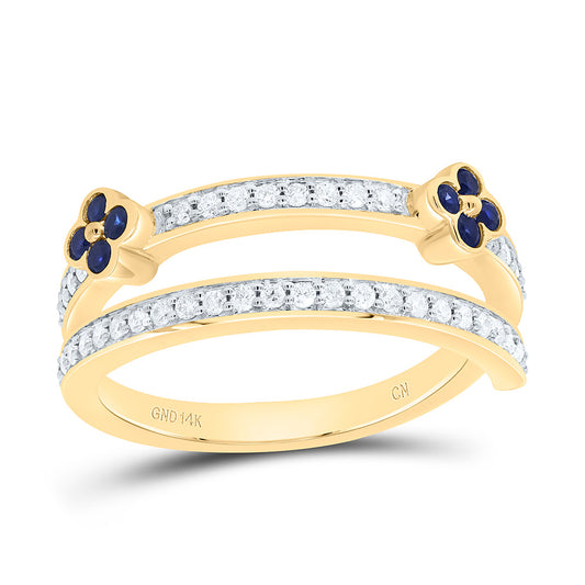 14K Yellow Or White Gold 1/4Cttw Natural Diamond Round Gem Clover Band