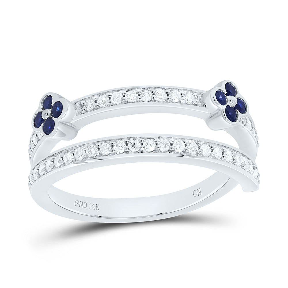 14K Yellow Or White Gold 1/4Cttw Natural Diamond Round Gem Clover Band