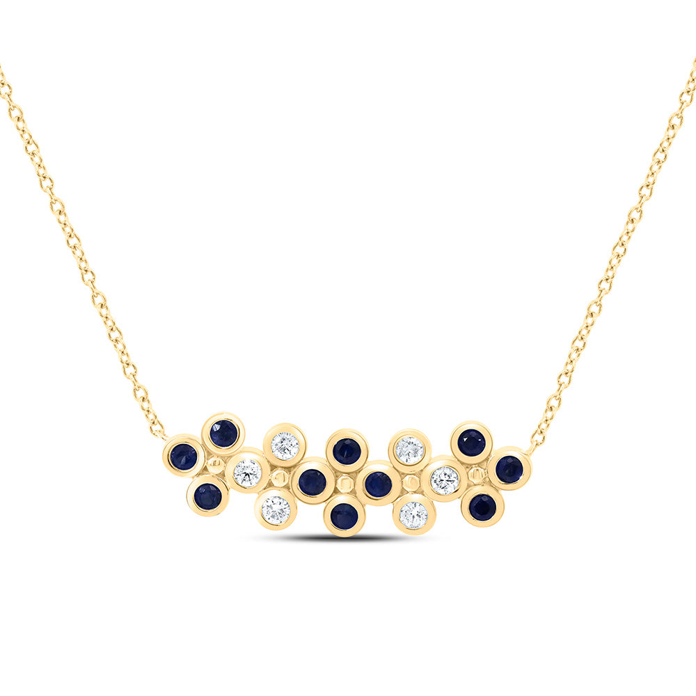14K Yellow Or White Or Rose Gold 1/6Cttw Natural Diamond Round Gem Clover Necklace (18 Inch)
