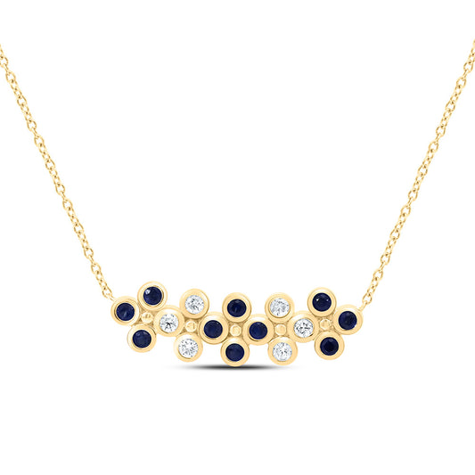 14K Yellow Or White Or Rose Gold 1/6Cttw Natural Diamond Round Gem Clover Necklace (18 Inch)