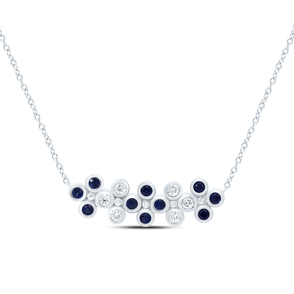 14K Yellow Or White Or Rose Gold 1/6Cttw Natural Diamond Round Gem Clover Necklace (18 Inch)