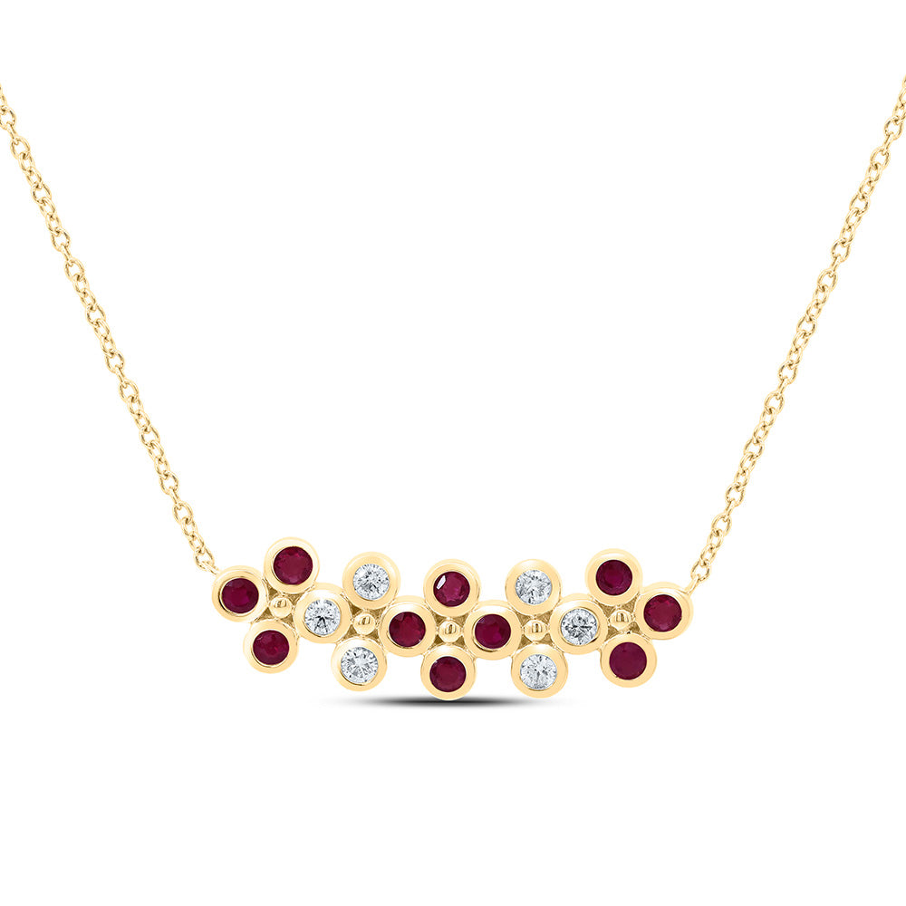 14K Yellow Or White Or Rose Gold 1/6Cttw Natural Diamond Round Gem Clover Necklace (18 Inch)