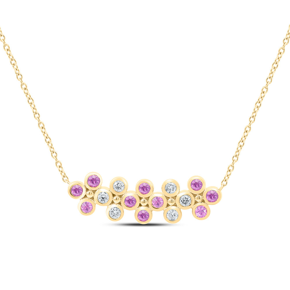14K Yellow Or White Or Rose Gold 1/6Cttw Natural Diamond Round Gem Clover Necklace (18 Inch)