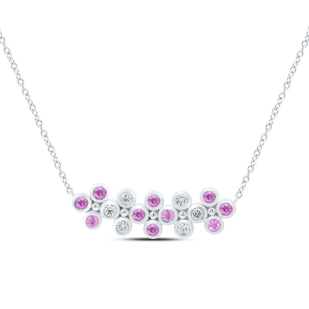 14K Yellow Or White Or Rose Gold 1/6Cttw Natural Diamond Round Gem Clover Necklace (18 Inch)