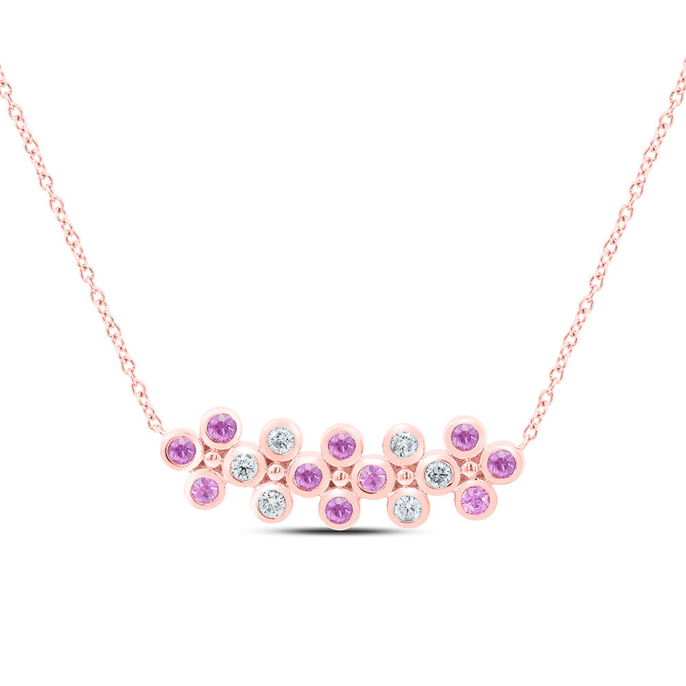 14K Yellow Or White Or Rose Gold 1/6Cttw Natural Diamond Round Gem Clover Necklace (18 Inch)