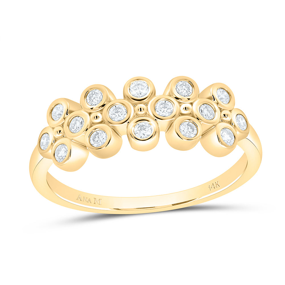 14K Yellow Or White Gold 1/4Cttw Natural Diamond Fashion Clover Ring