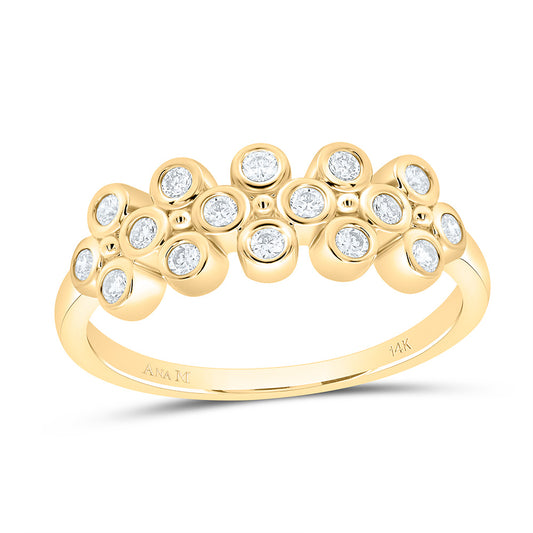 14K Yellow Or White Gold 1/4Cttw Natural Diamond Fashion Clover Ring