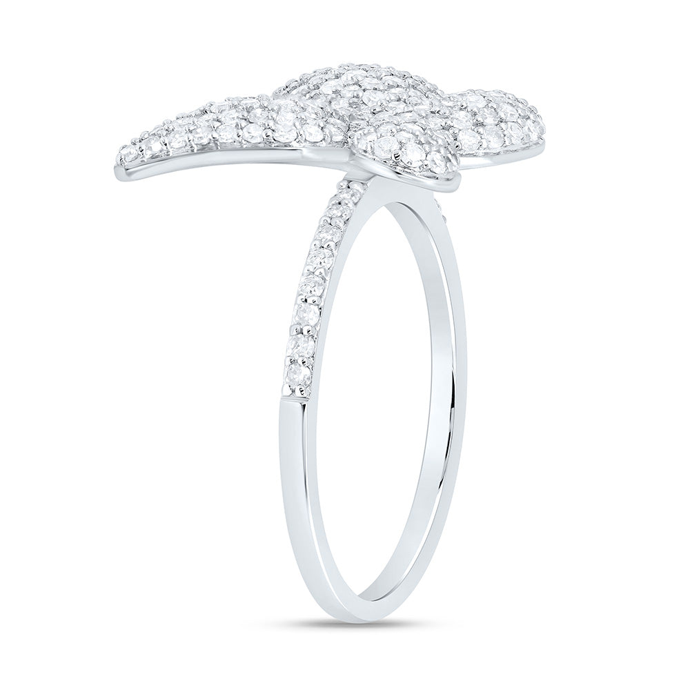 10K Yellow Or White Gold 1Cttw Natural Diamond Cn Fashion Butterfly Ring