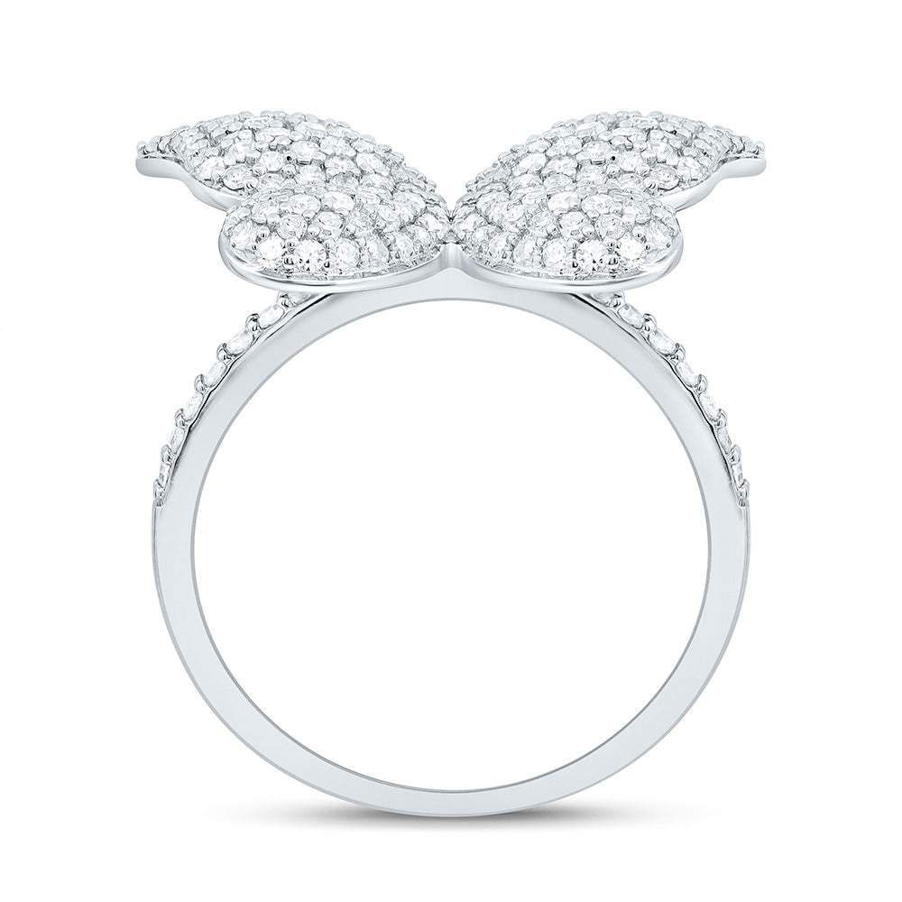 10K Yellow Or White Gold 1Cttw Natural Diamond Cn Fashion Butterfly Ring