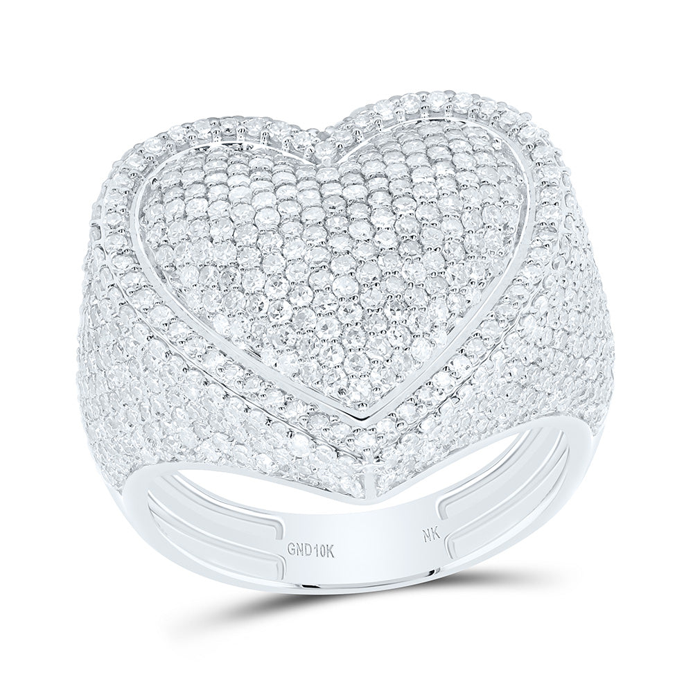 10K Or 14K Yellow Or White Or Rose Gold 2 1/4Cttw Natural Diamond Fashion Heart Ring