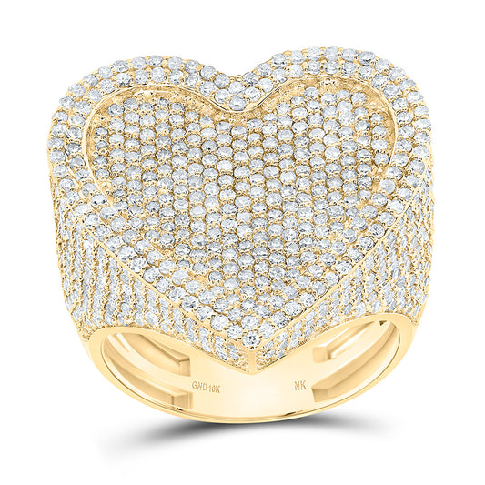 10K Or 14K Yellow Or White Gold 2 5/8Cttw Natural Diamond Fashion Heart Ring