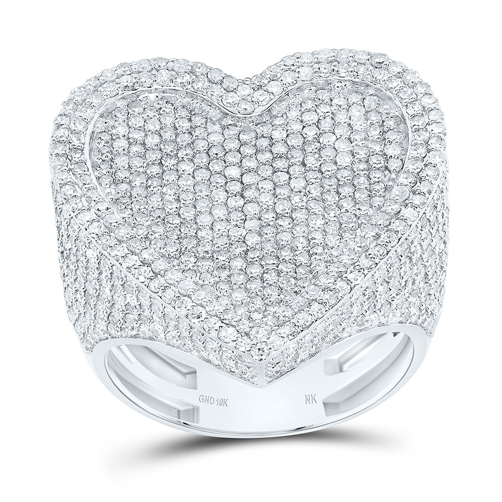 10K Or 14K Yellow Or White Gold 2 5/8Cttw Natural Diamond Fashion Heart Ring