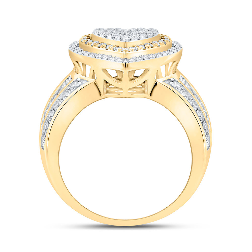 10K Or 14K Yellow Or White Gold 1 Cttw Natural Diamond Fashion Heart Ring