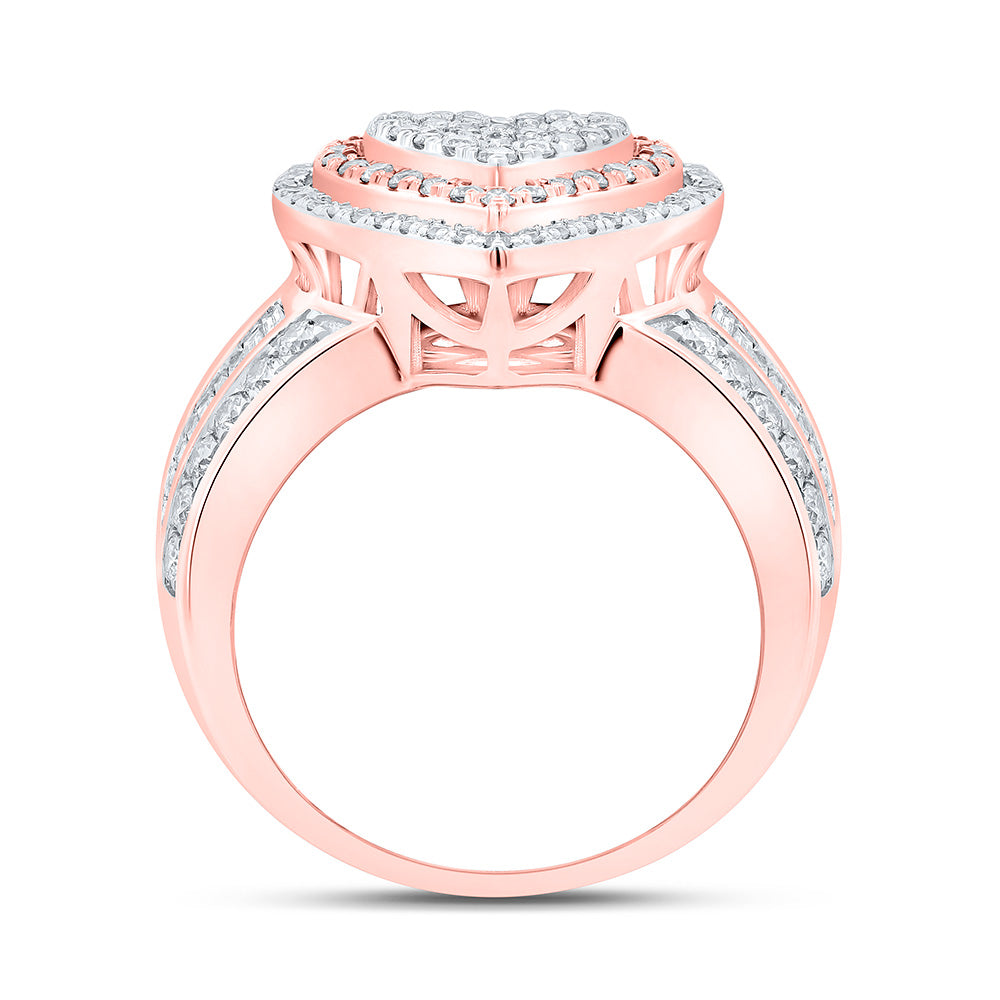 10K Or 14K Yellow Or White Gold 1 Cttw Natural Diamond Fashion Heart Ring