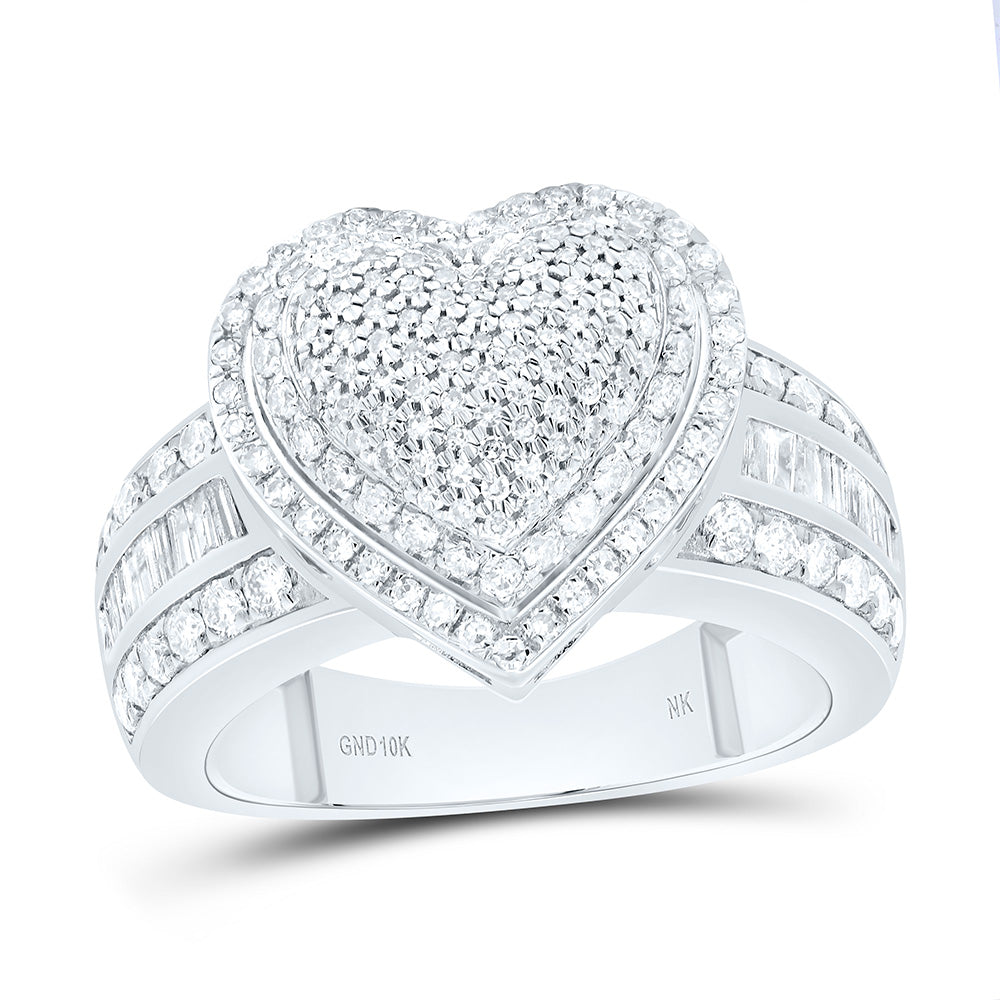 10K Or 14K Yellow Or White Gold 1Cttw Natural Diamond Fashion Heart Ring