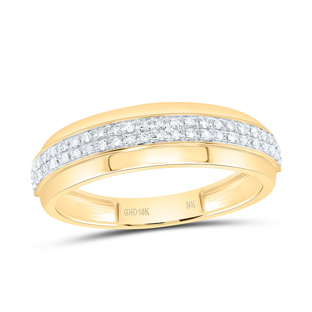 10K Yellow Gold 1/2 Cttw Natural Diamond Nk Fashion Emerald Bridal Anniversary Wedding Engagement Band Ring Trio Set