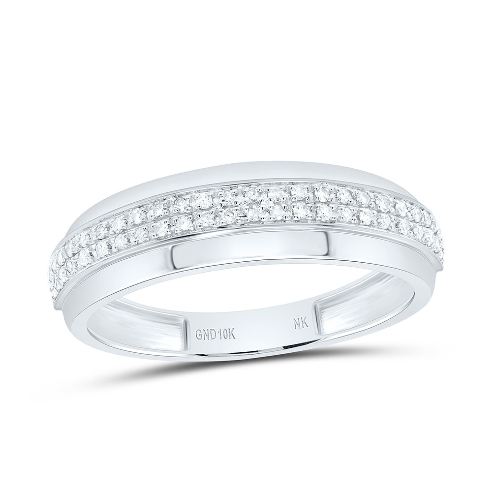 10K White Gold 1/2Cttw Natural Diamond Nk Fashion Emerald Trio Set