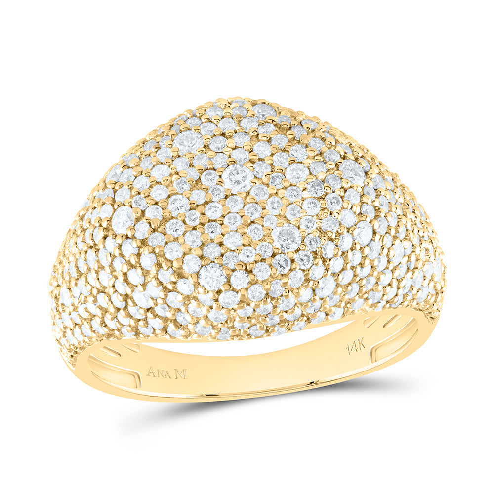 14K Yellow Or White Gold 1 3/8Cttw Natural Diamond Fashion Ring