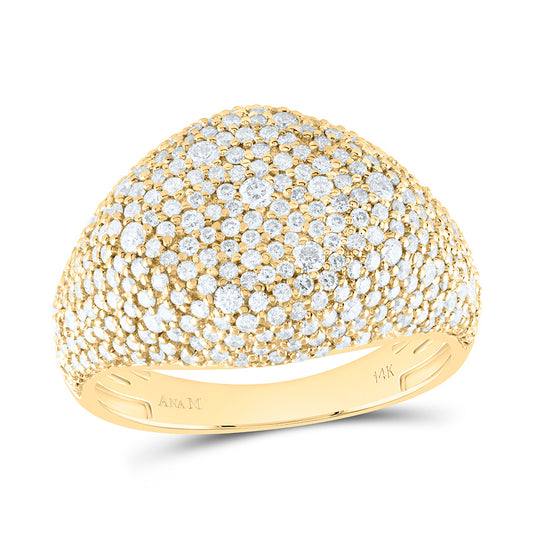 14K Yellow Or White Gold 1 3/8Cttw Natural Diamond Fashion Ring