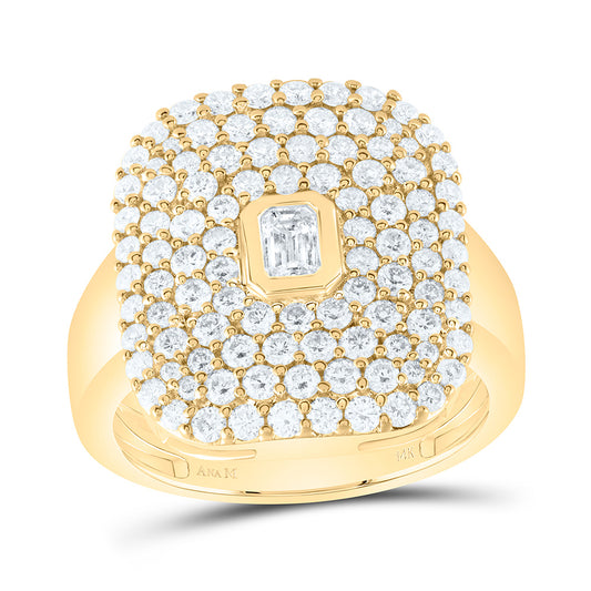 14K Yellow Or White Gold 1 5/8Cttw Natural Diamond 1/5Cttw Cem Fashion Ring