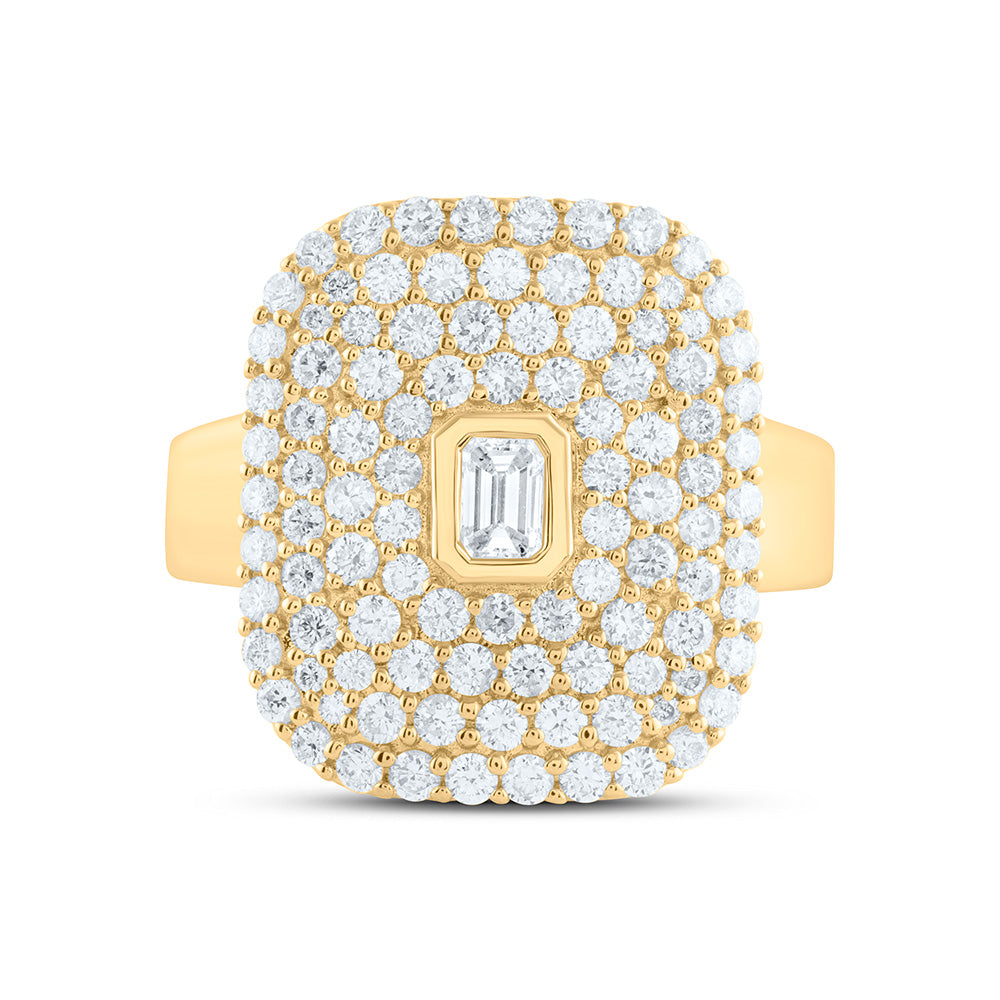 14K Yellow Or White Gold 1 5/8Cttw Natural Diamond 1/5Cttw Cem Fashion Ring