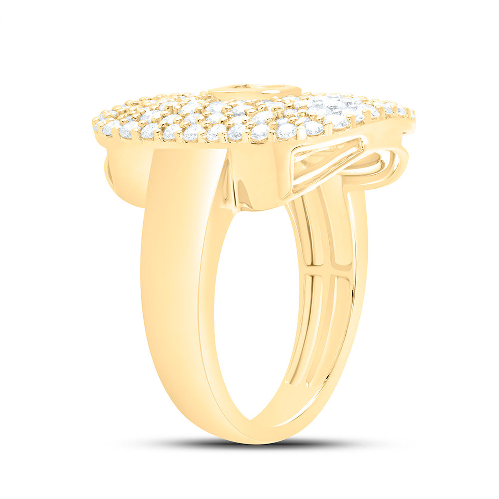 14K Yellow Or White Gold 1 5/8Cttw Natural Diamond 1/5Cttw Cem Fashion Ring