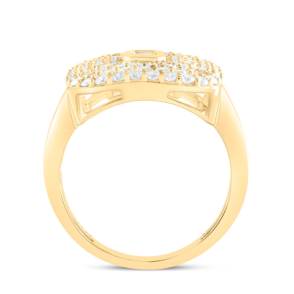 14K Yellow Or White Gold 1 5/8Cttw Natural Diamond 1/5Cttw Cem Fashion Ring
