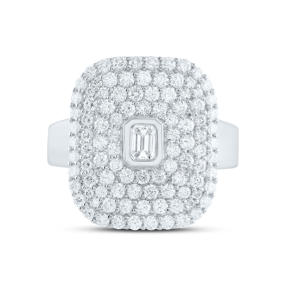 14K Yellow Or White Gold 1 5/8Cttw Natural Diamond 1/5Cttw Cem Fashion Ring