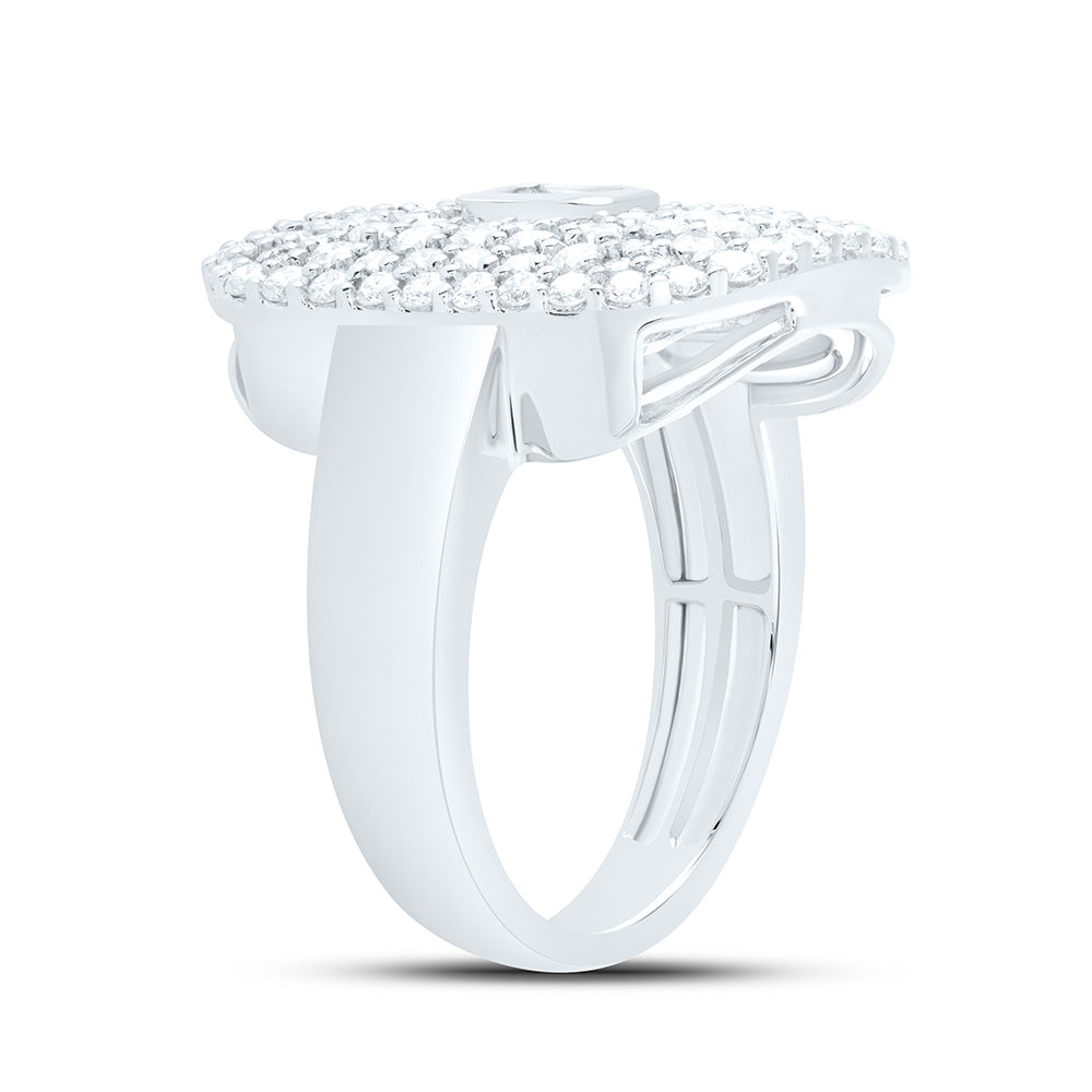 14K Yellow Or White Gold 1 5/8Cttw Natural Diamond 1/5Cttw Cem Fashion Ring