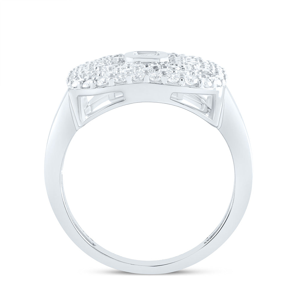 14K Yellow Or White Gold 1 5/8Cttw Natural Diamond 1/5Cttw Cem Fashion Ring