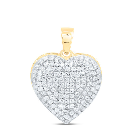 10K Yellow Or White Gold 1/2Cttw Natural Diamond Fashion Heart Pendant