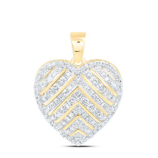 10K Yellow Gold 3/4Cttw Natural Diamond Fashion Heart Pendant