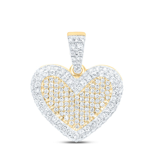 10K Yellow Or White Gold 1Cttw Natural Diamond Fashion Heart Pendant