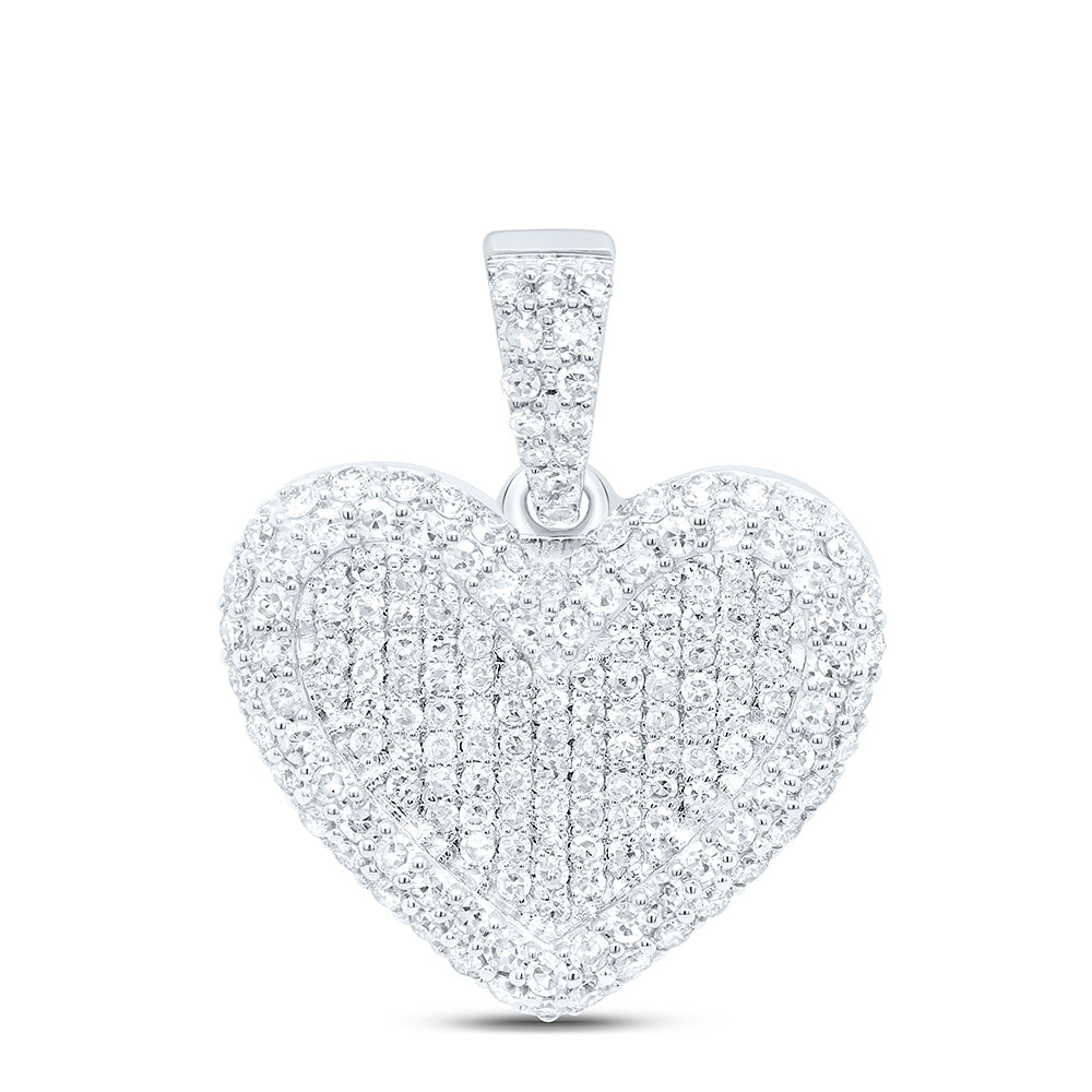 10K Yellow Or White Gold 1Cttw Natural Diamond Fashion Heart Pendant